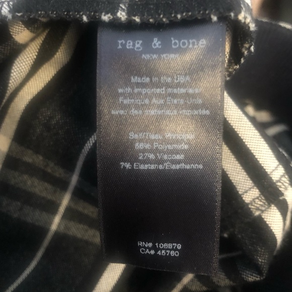 Rag & Bone Simone Gray Plaid Checkered Straight Leg Ankle Pants size 0 - Picture 9 of 10